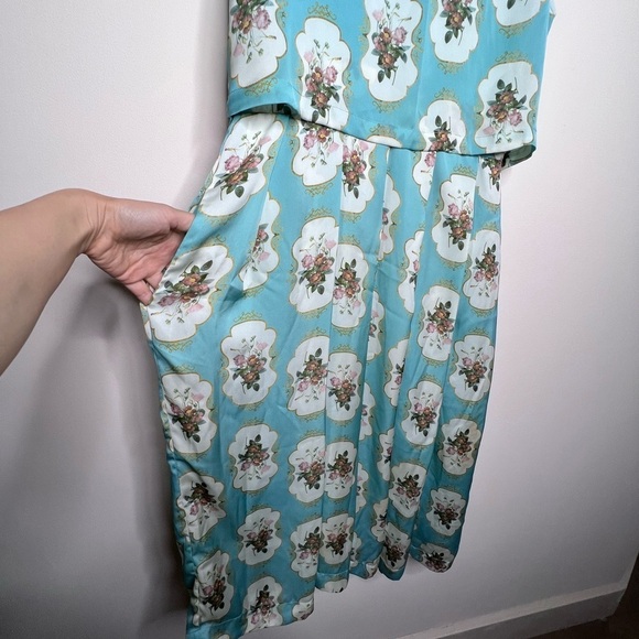 Anthropologie Pankaj & Nidhi Mirror Image Floral Tea Party Midi Dress Size 6 - Picture 7 of 17